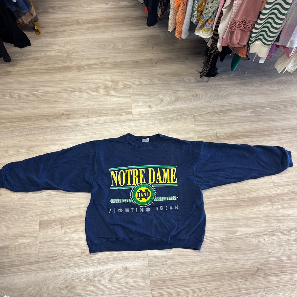Vtg 90s Notre Dame Fighting Irish Sweatshirt XL ChampKnit Team Hanes USA Made XL